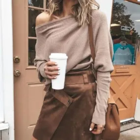 Solid Color Stretchy Women Blouse Sexy