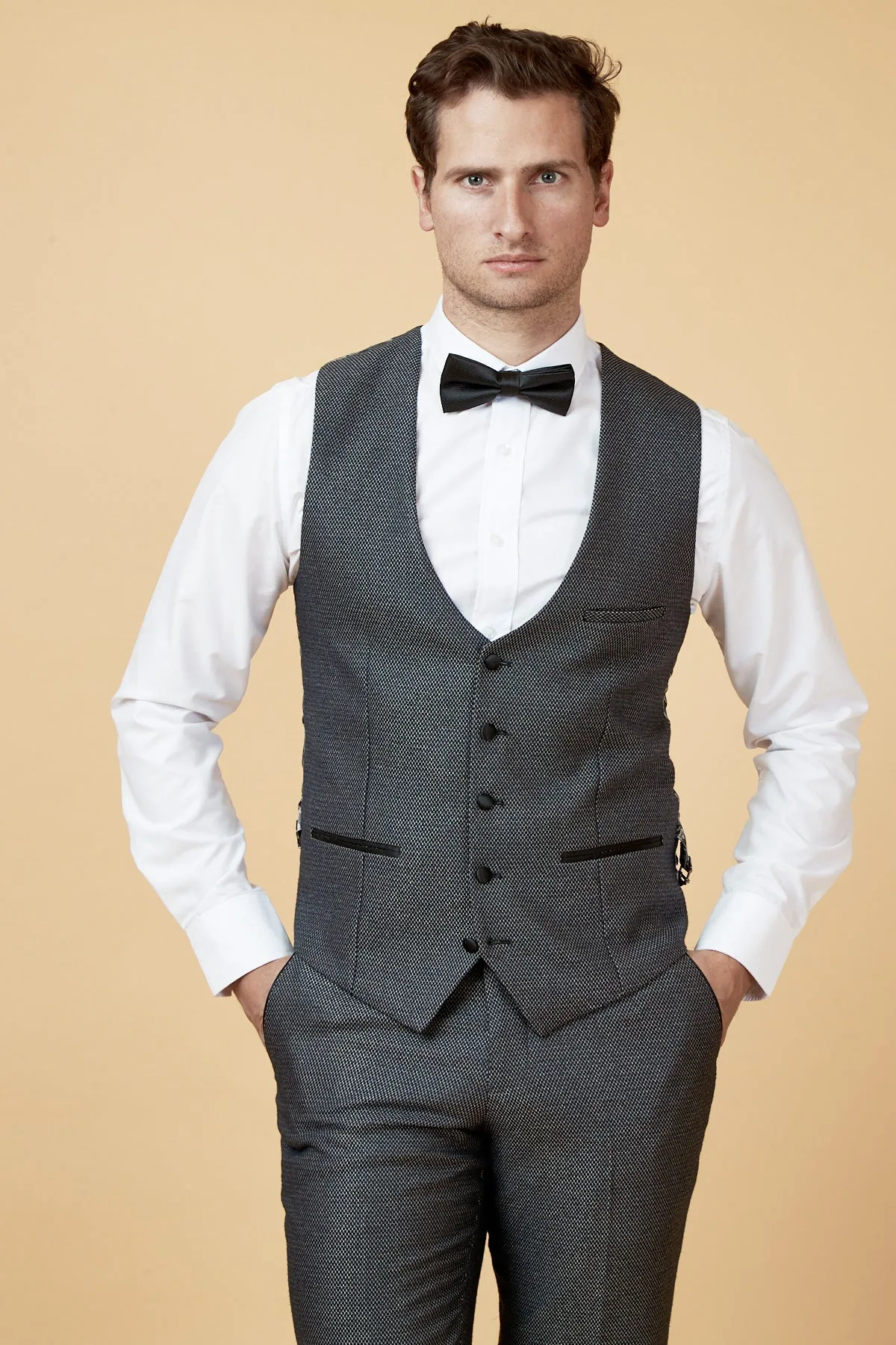 SPENCER - Charcoal Grey Single Breasted Waistcoat