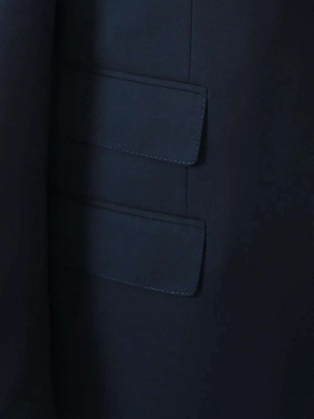 Three Piece Double Pocket Blue Bespoke Men Suit Tailored
