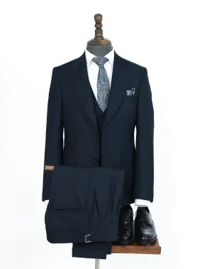 Three Piece Double Pocket Blue Bespoke Men Suit Tailored