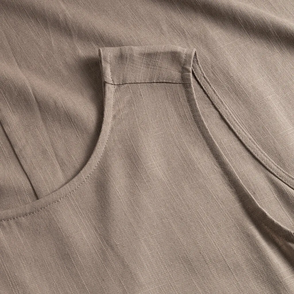 Timeless Tara dress in delicious linen quality / 100024 - Taupe (visione)